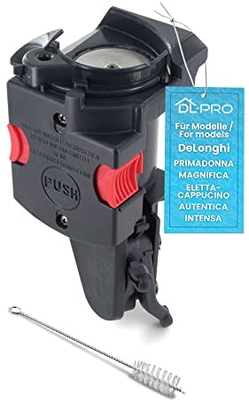 DL-pro Unidad de infusión para cafetera DeLonghi 5513227891 7313251451 con cepillo de limpieza para cafetera automática ECAM ETAM PrimaDonna Magnifica Eletta Cappuccino Negro