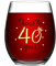 Livole 40th Birthday Gifts for Women, 15oz Stemless Glass Wine Cup for Women Men, Wedding Anniversary Party Decorations, Stemless Wine Glasses, Red Wine Glass, Champagne Cheers to 40 Years