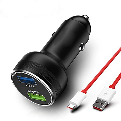 Warp Charge 30/65 Car Charger Replacement for Oneplus Nord N10 N100 9R 9 Pro 8T 8T+ 8 7T 7 Pro 5G McLaren Dash Charge Car Charger Fast Charging for Oneplus 7 6T 6 5T 5 3T Warp Type-C Cable Cord Black