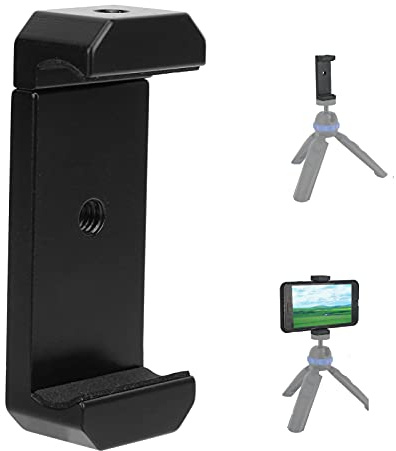 Zunate Pince pour Téléphone Portable, Pince pour Téléphone Tout en Métal Pince Universelle pour Smartphone, avec Trous de Vis 1/4 Po Adaptateur de Montage sur Trépied Largeur Réglable