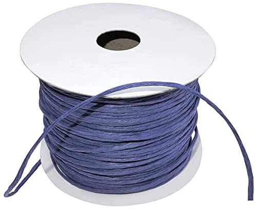 AERZETIX - C51694 - Cordon Ficelle en Papier renforcé torsadé - Rouleau fagot Fil armé décoratif - Ø2mm x 50mètres - Couleur Bleu foncé - projets créatifs Tricoter Art Emballage Cadeaux fête