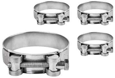 Diforma 4 Stück verstärkte Rohrschellen, verzinkte Stahlrohr-Schlauchschellen-Befestigungen (4 Stück, 60–63 mm)