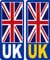 2 x UK v2 Union Jack Flag Car Number Plate Vinyl Stickers United Kingdom EU Brexit GB by Ellis Graphix