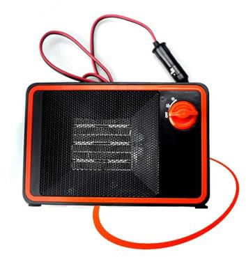 Sbrinatore Riscaldatore per Auto, Baceyong 24V-350W Ventola di Raffreddamento per Riscaldamento Auto 2 in 1, Sbrinatore per Parabrezza con Presa Accendisigari Tubo Fusibile Protettivo Nero