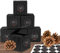 Adventskalender Set Black & Beauty aus 24 schwarzen Adventsboxen mit 24 weihnachtlichen Zahlenaufklebern „Schick und Schwarz“ zum Basteln und Befüllen