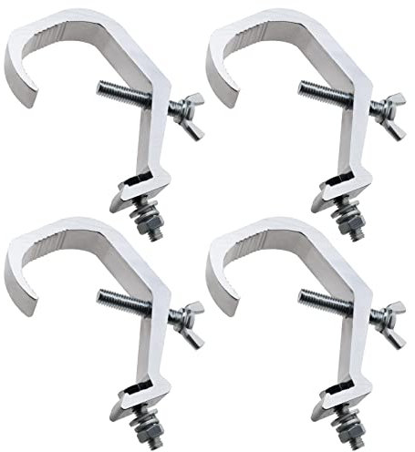 OTOTEC 4Pcs Clamp Hooks Stage Light Clamp Hooks Metal Truss C-Clamp Mounting Stage Light Accessories for Floodlight Spotlights Silver