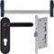 Maniglione antipanico con maniglia, cilindro passante e serratura ad infilare per porte tagliafuoco e/o uscite di sicurezza, marcato CE, EN 1125 (Kit completo)