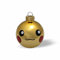 Arkero-G Goldene Pika-Face Weihnachtskugel 5,7cm - Christbaum-Schmuck - Deko für den Weihnachtsbaum - Glas Kugeln für den Christ-Baum
