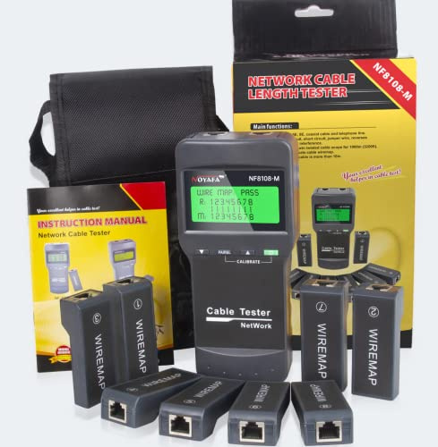 YuqiaoTime NOYAFA NF-8108-M Internet Cable Tester Cable Tracker With LCD Display Measure Length Cabl Multifunctional Tester Network Tool
