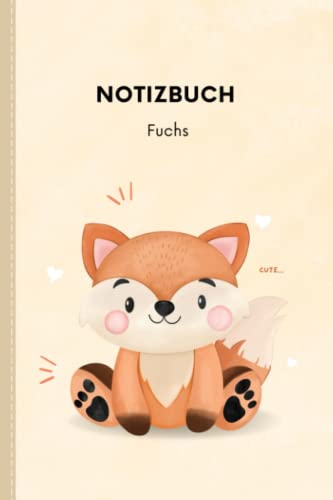 Notizbuch Fuchs: liniert | ungefähr A5 (15,24 cm x 22,86 cm) | mit 140 nummerierten Seiten | mit Inhaltsverzeichnis