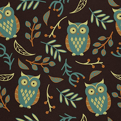 HEKO PANELS Stoff Oxford Wasserdichte Meterware Canvas-Stoff Polyester Stoff Zum Nähen Nähstoffe Dekostoffe Wasserabweisend Blickdicht Eulen 1 Meter 155 x 100 cm