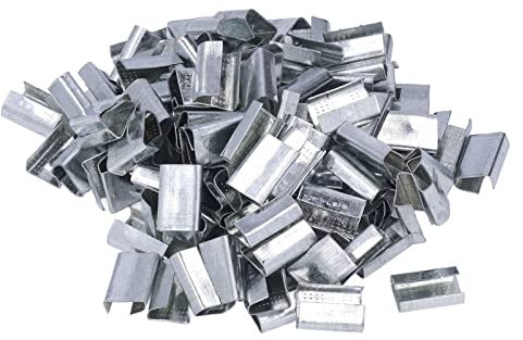 200 Piezas Clips de Bandas de Sellos de Flejar de Metal Clip de Bandas de Sellos Abiertos de Alta Resistencia de Acero Galvanizado Flejes de Poliéster Embalaje Cinta para Flejado