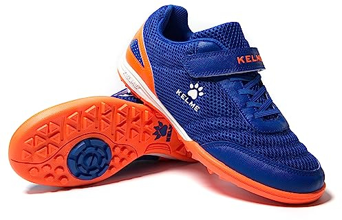 Kelme Fußballschuhe Jungen/Kinder Kunstrasen Trainingsschuhe Mädchen Sneaker Sportschuhe Indoor Outdoor Turf Football Schuhe Unisex Blau EU 35
