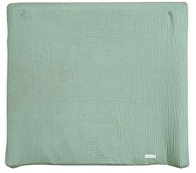 Blausberg Baby - Bezug kompatibel mit IKEA-Wickelauflage Vädra 74x80 cm – in Salbei Grün Eukalyptus - aus 100% Baumwolle-Musslin, Oeko-Tex ® Standard 100 zertifiziert