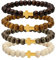 Manfnee 4Pcs Armband mit Kreuz 8mm natürlichen Holzperlen Männer Frauen Armband Fantasy Kruzifix Gebet Gelassenheit elastisch