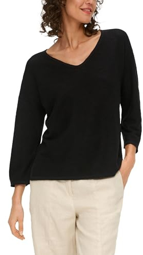 s.Oliver Feinstrickpullover aus Leinenmix mit U-Boot-Ausschnitt