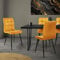 ML-Design Esszimmerstühle 4er Set, Senfgelb, Küchenstuhl mit Samtbezug, Wohnzimmerstuhl mit Rückenlehne, Polsterstuhl mit Metallbeinen, Ergonomischer Stuhl für Esstisch, Esszimmerstuhl Küchenstühle
