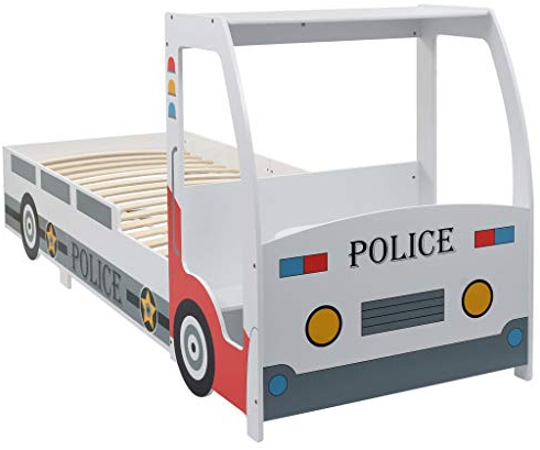 DIGBYS Kinderbett Polizei Auto Bett mit Schreibtisch 90x200 cm