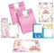 Minkocards 12 Einladungskarten zum Kindergeburtstag Feen Prinzessin Mädchen Mädchengeburtstag incl. 12 Umschläge, 12 Tüten/rosa, 12 Aufkleber, 12 Lesezeichen, 12 Blöcke, 12 Schiffe versenken
