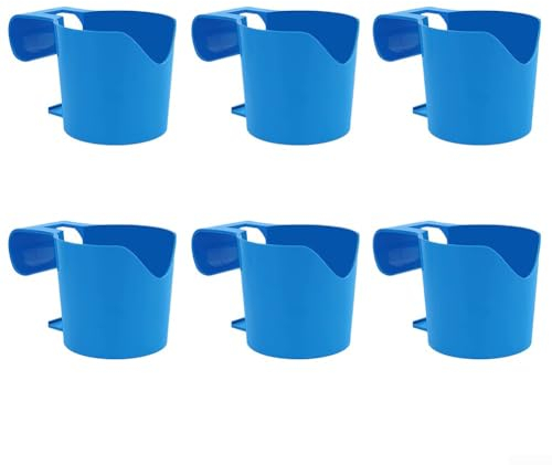 FACULX Paquete de 6 portavasos de plástico para piscina, soporte multifuncional para bebidas junto a la piscina, se adapta a la mayoría de los portavasos junto a la piscina