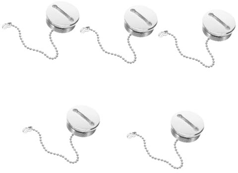 SUPVOX 5pcs Fuel Tank Cap Boat Gas Cap Replacement Chain Design for Easy Fueling