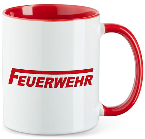 Huuraa Teetasse Feuerwehr Geschenk 330ml Rot Feuerwehr Präsent