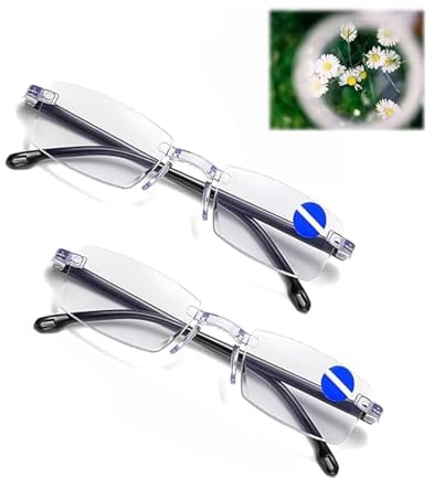 PENCHUAN 2 Stück Autozoom Lesebrille, Auto Zoom Lesebrille Herren Damen, Reading Glasses Nah und Fern für Presbyopie,Lesebrille Intelligente Zoom Automatischer Fokusanpassung Klare Fokus-Brille
