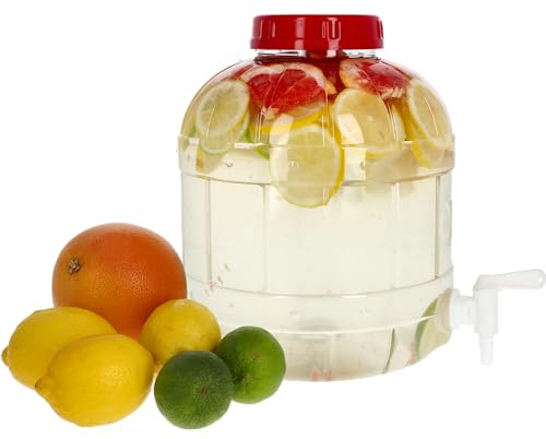 8L Kunststoff (PET) Getränkespender mit Zapfhahn Wasserspender Saftspender Limonadenspender Gartenparty Tank für Sommer Saft, kaltes Wasser, Eis, Milch, Bier Täglich Outdoor Party Trinkwasser