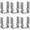qohoio Fence Anchors 6 pcs Silver 9x6x15 cm Galvanised Steel,Fence Posts Support U Type Pergola Brackets Extender Foot Shaped Concrete in U Heavy Duty Posts Anchor Tool Spikes Steel Galvanised