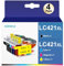 LC421XL LC-421XLVAL Tintenpatronen Value Pack für Brother LC421 LC-421XL Multipack Patronen für Brother DCP-J1050DW DCP-J1140DW MFC-J1010DW (Schwarz, Cyan, Magenta,Gelb, 4er-Pack)