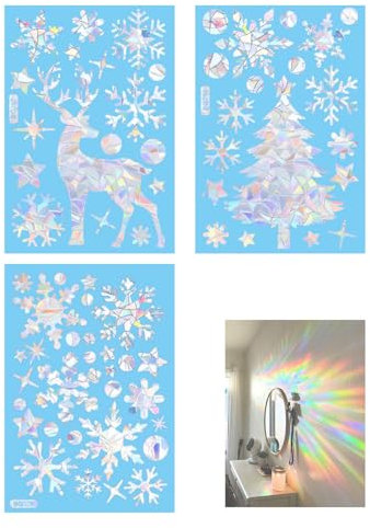 QLEUIFT 3 Sätze Suncatcher Sticker Prisma Fensteraufkleber Fenstersticker Sonnenfänger Vogelschutz Aufkleber für Fenster Kristall Regenbogen Folie Unsichtbar Window Rainbow Fensterbilder Glasscheiben