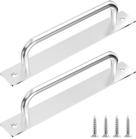 Maxentico 2 Piezas Tirador Puerta Corredera, Tirador Puerta Exterior, Tiradores Puertas Correderas, Inoxidable Tiradores Exteriores, Manilla Puerta Corredera Exterior con Tornillos (180 mm, Plata)