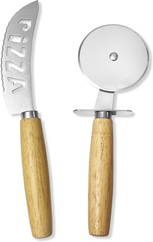 2 pièces Couteau à Pizza, Roulette à Pizza, Coupe-pizza Professionnel, Couteau à Pizza en Acier Inoxydable, Convient pour les pâtisseries, le pain, les pizzas, les fromages à pâte molle et dure.