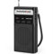 kleines Radio, AM/FM Radios, Taschenradio mit Rückenclip, Tragbares Radios mit Eingebautem Akku, Radio mit TF Kartenslot, 3,5MM Kopfhöreranschluss und Lichtfunktion(Schwarz)