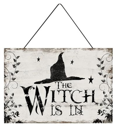 Cartello per porta di benvenuto di Halloween, cartelli di Halloween | Appendiabiti per porta cappello da strega in legno - Trucchi da appendere, cartello, decorazioni per porte di Halloween, la strega