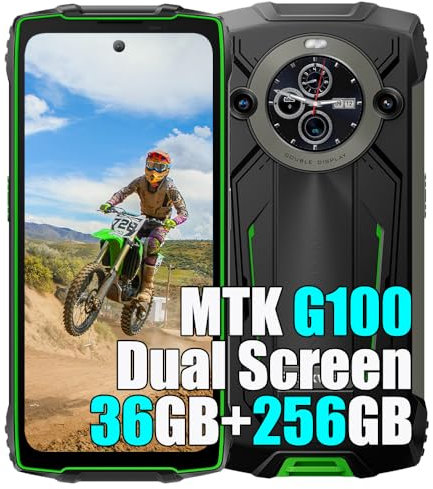 Blackview BV8200 Movil Irrompible Android 14, 36GB+256GB/2TB IP68 Smartphone, 6.5 FHD+ Doble Pantalla, Linterna 170LM, 50MP+32MP, 8800mAh Teléfono Movil Resistente,NFC,GPS,OTG,2 Años Garantía, Verde