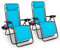 KEPLIN Gravity Chairs 2 Pack - Adjustable Reclining Zero Gravity Lounger for Garden & Patio - Foldable Lightweight Chairs with Ergonomic Support - Durable Textilene Fabric & Non-Slip Feet- Teal 2pk