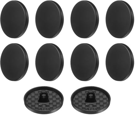 QUARKZMAN 10 Stück Knöpfe 23mm Metall Flache Buttons zum Annähen Runde Bastelknöpfe für Bekleidung Hosen Mantel Jacken Blazer Hemd Anzüge Dekorieren Handwerk Selber Machen, Matt Schwarz
