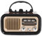 Retro Vintage Radio mit Bluetooth Lautsprecher, Tragbarer Kleiner Vintage AM FM Radio, Solar Batterie Betrieben wiederaufladbar, TWS, Support TF Card USB Spiele für Home (Black)