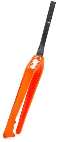 DHNCBGFZ Fourche Rigide Universelle en Fibre De Carbone VTT Freins À Disque Axe Traversant 26/27,5/29 Pouces 15 X 110 MM Tube Conique sans Filetage 1-1/2 Fourche Rigide(Orange,29)