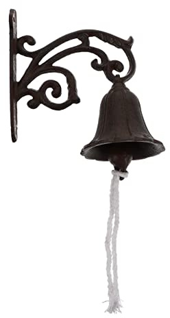 Tofficu Vintage Metallglöckchen aus Gusseisen mit Wackelnder Funktion Wetterfeste Türklingel für Haustür und Wohnaccessoires als Hängende Wandglocke im Rustikalen Landhausstil