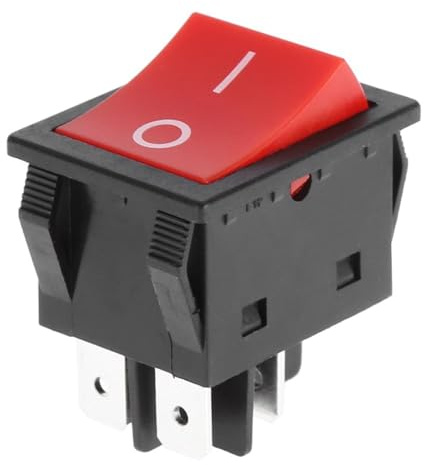 TICFOX Interruptor Basculante ON-OFF de 4 Pines, Tipo de Barco de 4 Pines de La Soldadora, 30A 120VAC/250VAC Máquina de soldadura Interruptor basculante de encendido/apagado de 4 pines tipo barco