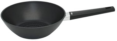 ELO Smart Wave Wokpfanne 24 cm, geschmiedetes Aluminium, hochwertige Antihaft Pfanne PFAS-frei mit ELODUR® Select Beschichtung, Öl- Dosiersystem, kratzfest, Bratpfanne Induktion, schwarz