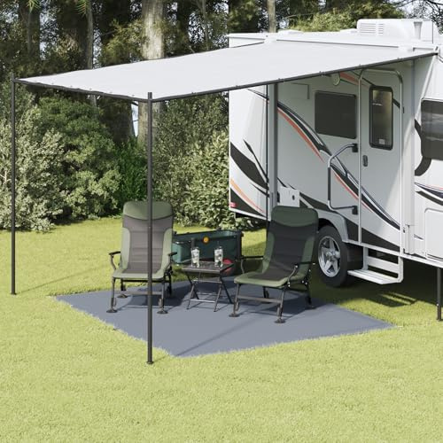 vidaXL Zeltteppich Blaugrau 250 x 300 cm Polyethylen, Outdoor Zeltteppich, leichter Camping-Bodenbelag, minimalistisches Matte, UV-beständig für Abenteuer in der Wildnis