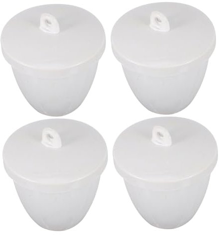 OATIPHO 4pièces Creuset Céramique avec Couvercle Haute Aux Températures pour Fusion De Métaux Et