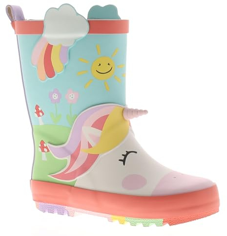 Chatterbox Wynsors Fun 3D Kids Wellies - Waterproof, Warm & Comfortable Rubber Boots with Handles, Removable Insock & Non-Slip Tread for Toddler & Junior Boys Girls