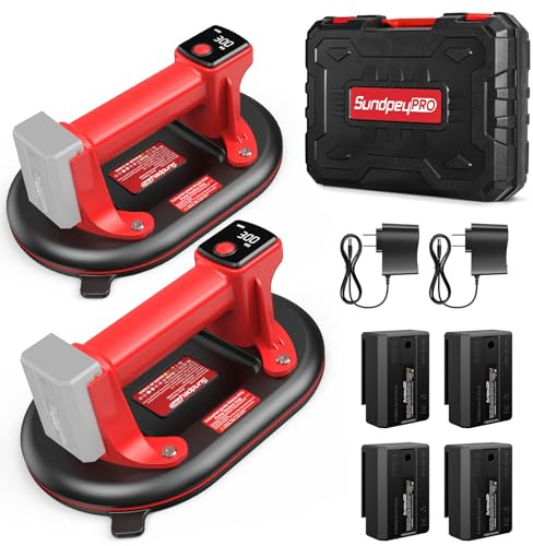 SundpeyPRO 2-Piezas Ventosas Eléctrica Máx 300KG, con Maletín de Transporte