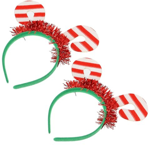 OUNONA 2stücke Weihnachtlicher Haarreif für Kopfschmuck für Weihnachts-feiern Haarreif aus Einem Stock Weihnachtsstirnband