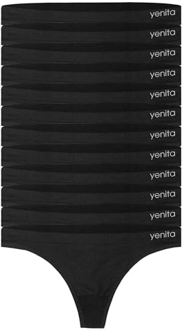 Yenita 12er Pack Damen Strings, Basic String Tanga