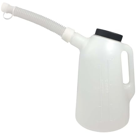 Craft-Equip Messbecher Ölkanne 2L Wasser Einfüllkanne Öl Nachfüllkanne aus HDPE Kunstoff